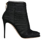 Black Mesh Stiletto Heels Ankle Boots Shoes