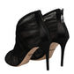 Black Mesh Stiletto Heels Ankle Boots Shoes