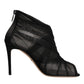 Black Mesh Stiletto Heels Ankle Boots Shoes