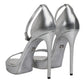 Silver Leather Platform Keira Sandals Shoes