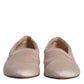 Beige Fabric Slip On Ballerina Flats Shoes