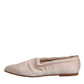 Beige Fabric Slip On Ballerina Flats Shoes