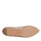 Beige Fabric Slip On Ballerina Flats Shoes