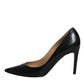 Black Calf Leather Stiletto Heels Pumps Shoes