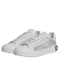 White Calf Leather Portofino Sneakers Shoes