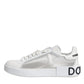 White Calf Leather Portofino Sneakers Shoes