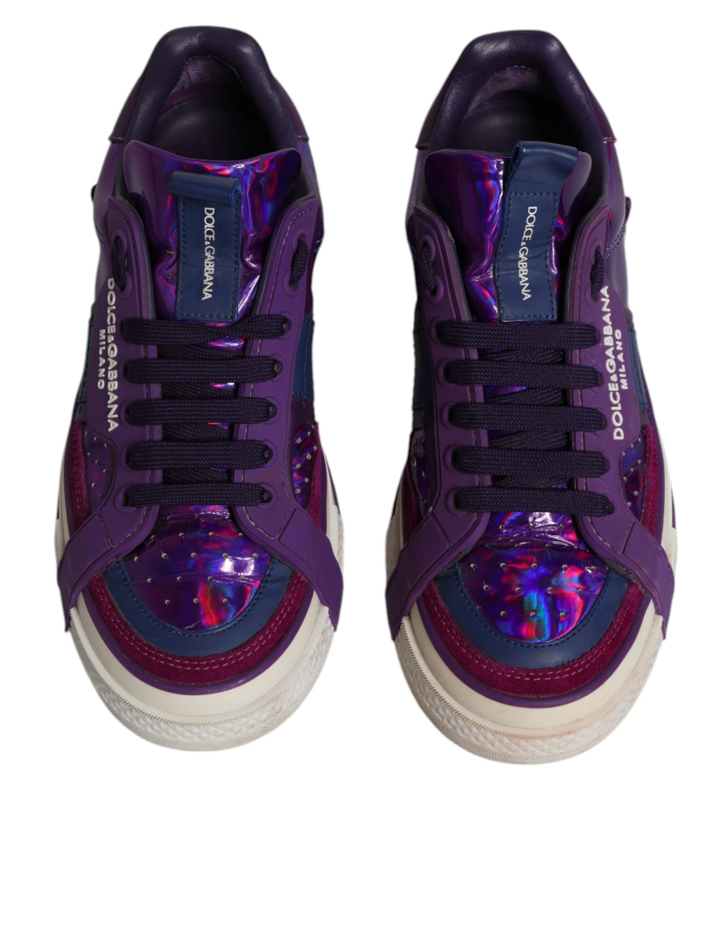 Purple Leather Low Top Women Sneakers Shoes