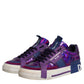 Purple Leather Low Top Women Sneakers Shoes