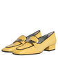 Yellow Leather Logo Plaque Slip On Mocassin Shoes