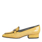 Yellow Leather Logo Plaque Slip On Mocassin Shoes