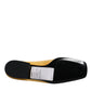 Yellow Leather Logo Plaque Slip On Mocassin Shoes