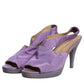 Purple Platform Slingback Heels Sandals Shoes