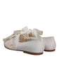 White Ribbon Fabric Ballerina Flats Shoes