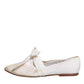 White Ribbon Fabric Ballerina Flats Shoes