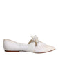 White Ribbon Fabric Ballerina Flats Shoes