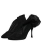 Black Silk Mesh Sock Style Boots Shoes