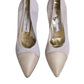 White Beige Leather High Heels Pumps Shoes