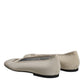 Beige Fabric Slip On Ballerina Flats Shoes