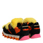 Multicolor Fur Embellished Sneakers Shoes