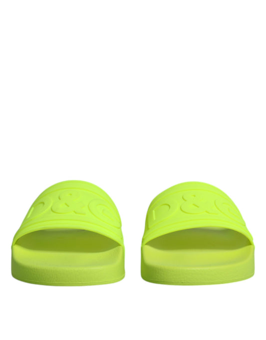 Green Rubber Slides Sandals Beachwear Shoes