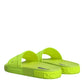 Green Rubber Slides Sandals Beachwear Shoes