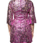 Metallic Fuchsia Floral Sheath Mini Dress