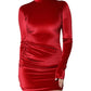 Red Velvet Long Sleeves Bodycon Mini Dress