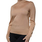 Brown Turtleneck Long Sleeve Pullover Sweater