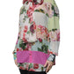 Multicolor Floral Patchwork Ascot Collar Top