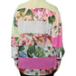 Multicolor Floral Patchwork Ascot Collar Top