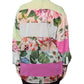 Multicolor Floral Patchwork Ascot Collar Top