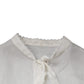 White Ascot Collar Long Sleeves Blouse Top