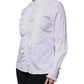 White Cotton Long Sleeves Ruffle Collar Top