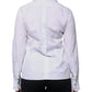 White Cotton Long Sleeves Ruffle Collar Top