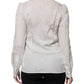 White Silk Collared Long Sleeves Shirt Top