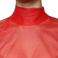 Red Mesh Turtleneck Long Sleeve Blouse Top