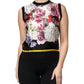 Multicolor Floral Silk Sleeveless Tank Blouse Top