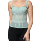 Green Cotton Bustier Corset Sleeveless Top