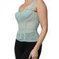 Green Cotton Bustier Corset Sleeveless Top