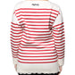 White Red Stripes Cotton Long Sleeves Top