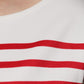 White Red Stripes Cotton Long Sleeves Top