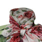 Multicolor Floral Patchwork Ascot Collar Top