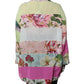 Multicolor Floral Patchwork Ascot Collar Top