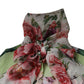 Multicolor Floral Patchwork Ascot Collar Top