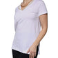 White Cotton Necklace Chain Short Sleeves T-shirt