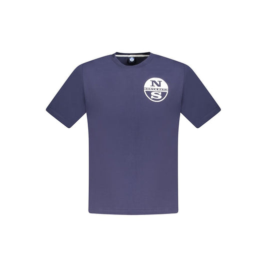 Blue Cotton Men T-Shirt