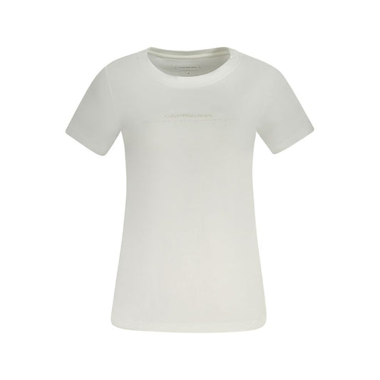 White Cotton Women T-Shirt