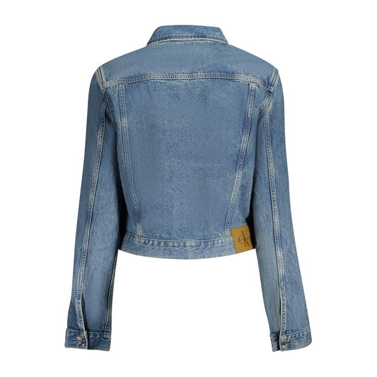 Blue Cotton Women Jacket