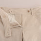 Chic Beige Corduroy Skinny Slim Fit Pants