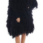 Elegant Black Fringed Wool-Cashmere Sweater